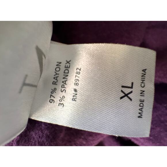 New NATORI Women's Purple Zip Up Sweatshirt Robe Hooded Long Bathrobe Size XL - Picture 5 of 5